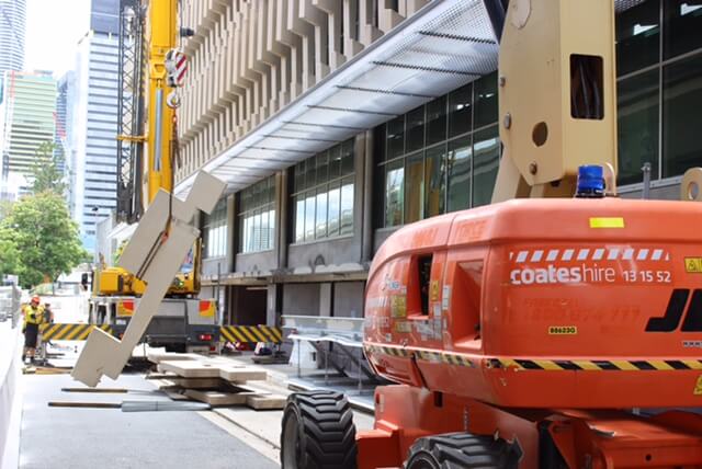 Image 2: Precast concrete sunshades lowered to the ground