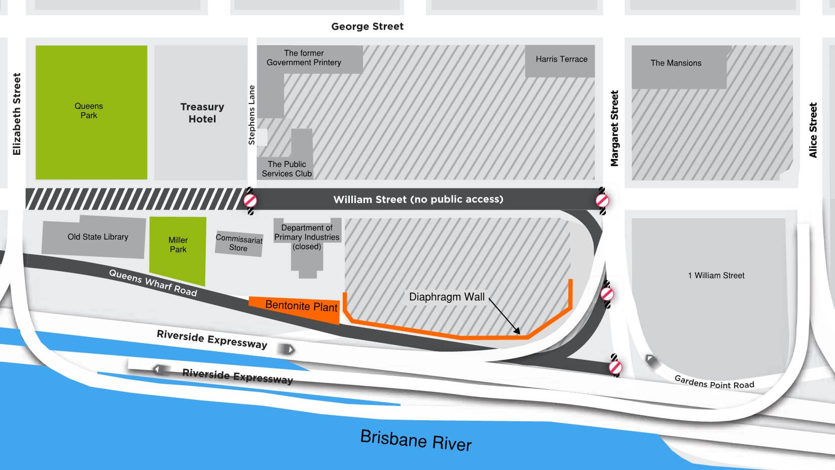 Queens Wharf Brisbane Map Queen's Wharf Brisbane 172 Metre Diaphragm Wall Used To Separate  Development And Brisbane River - Queen's Wharf Brisbane