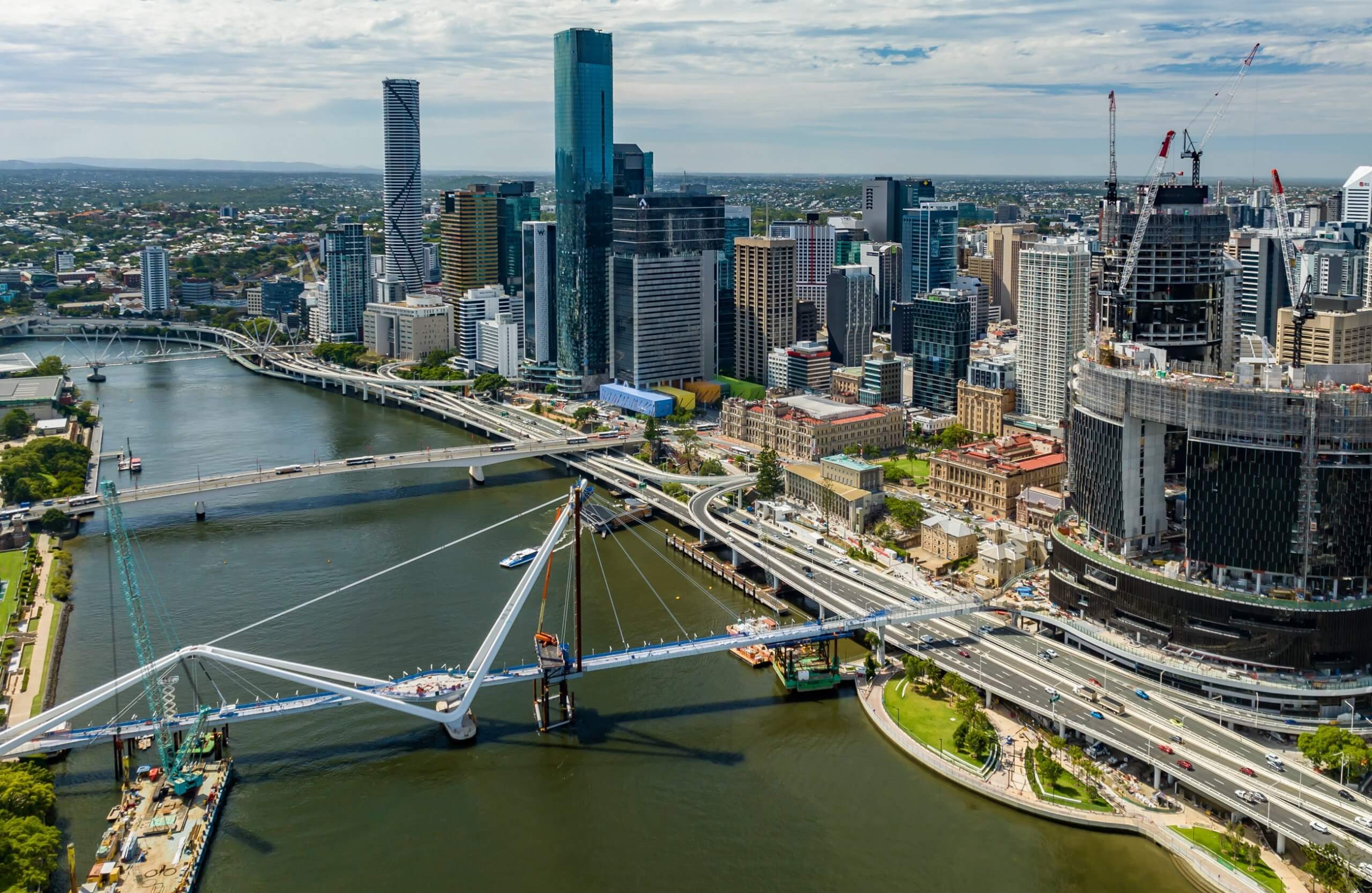 Queens Wharf Brisbane Neville Bonner Bridge Touches Down At Queens Wharf Queens Wharf Brisbane 3083