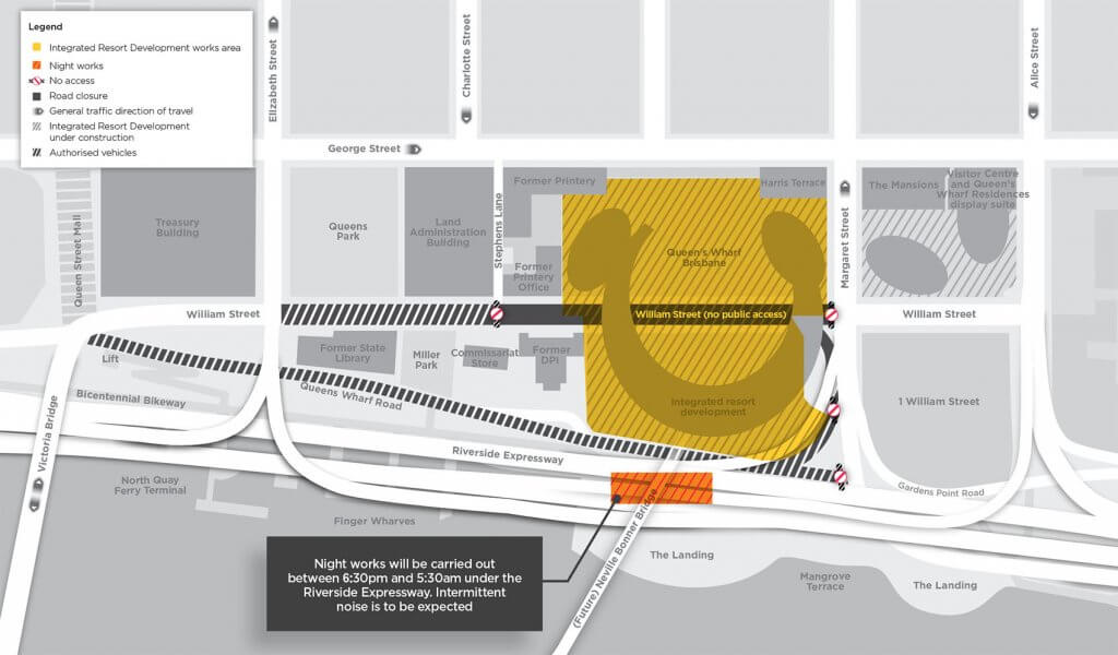 Queen's Wharf Brisbane Out of hours works: Remaining landscape ...